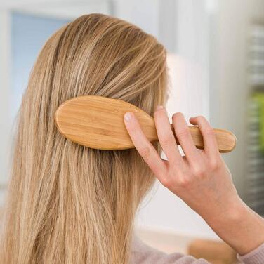 Бамбукова щітка для волосся pandoo Paddle Brush — масажна щітка з закругленими бамбуковими щетинками для розплутування та щоденного догляду