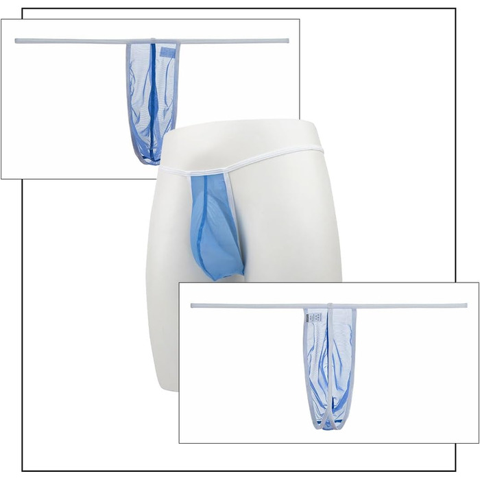 Сексуальна чоловіча білизна BIATWOWR: прозорі стрінги з дихаючого матеріалу, м'які, кольори: помаранчевий, жовтий, блакитний, розмір 3XL