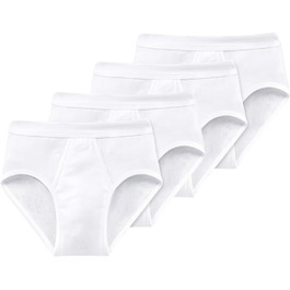 Труси чоловічі Schiesser з вирізом, рифлений трикотаж, білі, 4 штуки в упаковці, розмір L