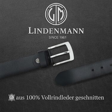 Шкіряний чоловічий ремінь LINDENMANN XXL подовжений (до 170 см), ширина пояса 105 см, загальна довжина 120 см, модель W 41.3 XL