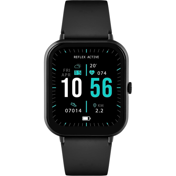 Смарт-годинник Reflex Active Series 17, дисплей 4,6 см, захист IP67, чорний ремінець