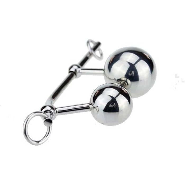 Анальний плагін з нержавіючої сталі, знімний, з круглим м'ячиком, для дорослих
