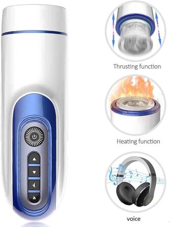 Електричний стакан для мастурбації з 7 режимами вібрації та підігрівом. Автоматичний мастурбатор для чоловіків. Інтимні іграшки для чоловіків