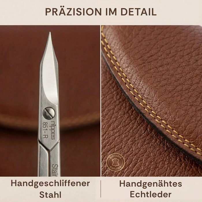Манікюрний набір nippes Solingen Classic, 7 предметів, нержавіюча сталь, у шкіряному футлярі