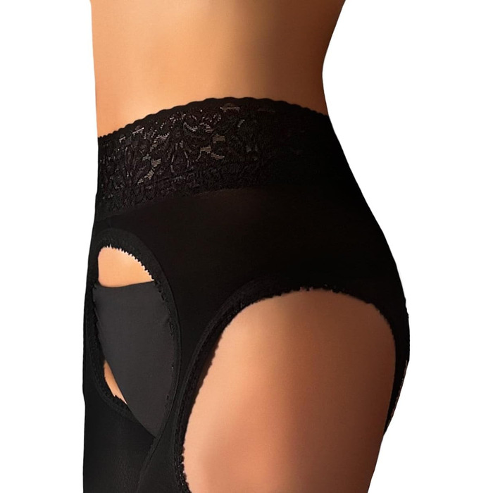 Чорні панчохи-шкарпетини до стегон Mila Marutti для жінок - Шкарпетки-панчохи, тісні, до стегон, непрозорі (L)