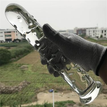 Скляний анальний плагін ScreaAss 25 см з частинками, діаметр 5 см. Іграшка для дорослих для жінок, чоловіків, пар. SM