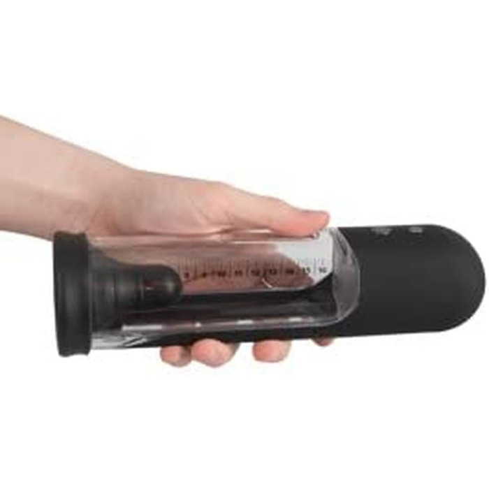 Автоматичний пеніс-насос Rebel - автоматичний пристрій для ерекції, регульований вакуумний тиск, функція зливу, шкала вимірювання, прозорий/чорний колір