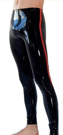 Чоловічі латексні лосини Kangxinsheng Mode, чорного кольору, ручної роботи з натурального латексу, для клубів, косплею та костюмів, XXL