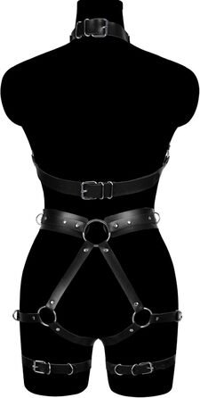 Жіночий корсет-накидка з ремінцями у стилі панк, чорний