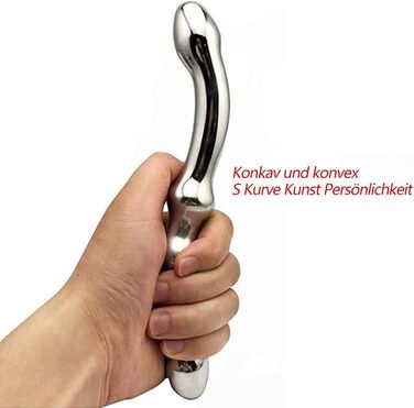 Анальний масажер з нержавіючої сталі з двома головками для стимуляції G-точки та простати. Підходить для чоловіків та жінок.