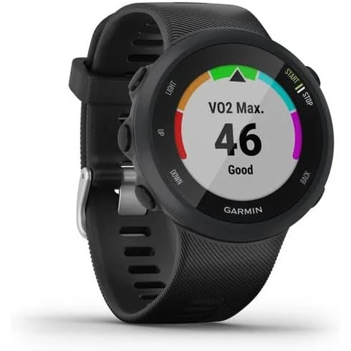 Спортивний GPS-годинник Garmin Forerunner 45 для бігу, фітнес-трекер з вимірюванням пульсу та планами тренувань (Чорний, Medium)