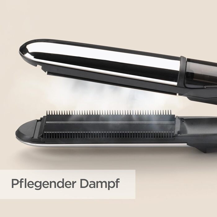 Парова праска для волосся BaByliss Steam Shine ST496E з XL турмалін-керамічними пластинами та іонною функцією проти особливого пухнастість