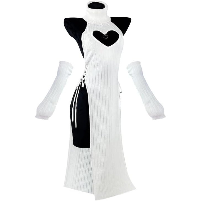 Костюм Чонгсам KORURACLUB Love: Преміум якість, білий/чорний, Cosplay, нижня білизна, S-M
