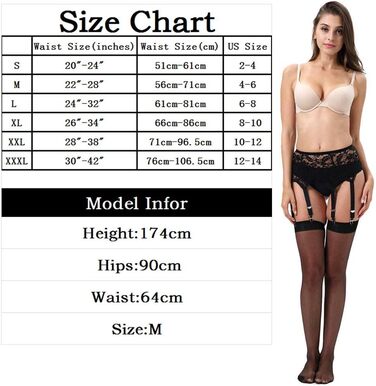 Поясок-стрічка з мережива, чорний, XXL: стильний аксесуар для панчіх