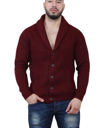 Чоловічий в'язаний кардиган Tokyo Laundry з шалевим коміром, колір Oxblood, розмір S