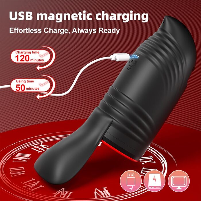 Електричний мастурбатор JFRong з 10 режимами вібрації та 5 режимами ротації для чоловіків - автоматичний масажер з 3D стимулятором