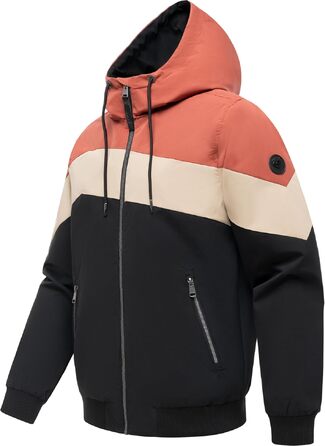Чоловіча легка демісезонна куртка Ragwear Stewie Block: водонепроникна та дихаюча з капюшоном, колір Terracotta, розмір 3XL