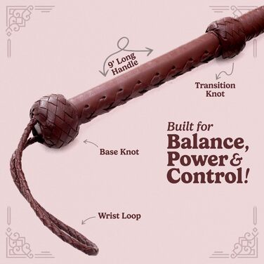 Справжня шкіряна батогом з бичачої шкіри, 8 футів, 8 плетінь, стиль Індіани Джонса, темно-коричневий