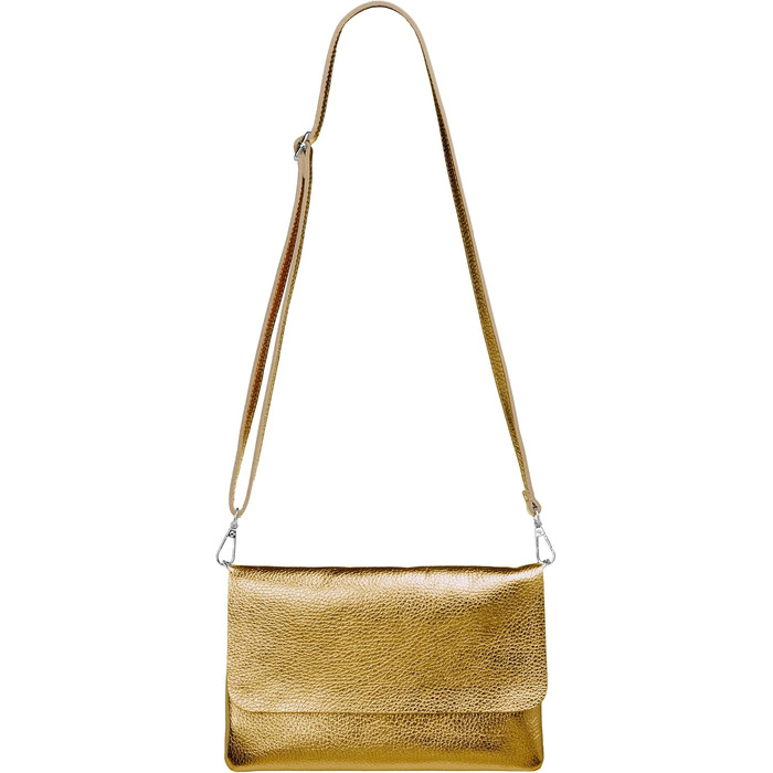 Жіночий шкіряний клатч-сумка через плече Caspar Elegante Classic Line, модель №835, Італія (Bronze Metallic)