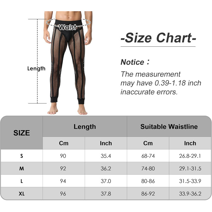 Чоловічі прозорі шорти/легінси FEOYA з сітки для дому, спорту та сну (XL, Чорний)