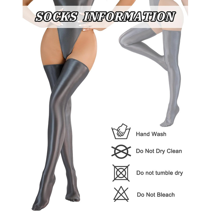 Шкарпетки жіночі мерехтливі без шва Happy Cherry, сірі, високі, антиковзаючі, еластичні