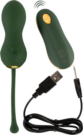 Вібратор для інтимної зони Emerald Love Luxurious Rabbit Grün/Gold, 3,0-4,1 см (Liebeskugeln)