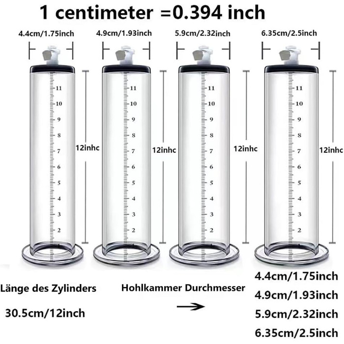 Аксесуар для помпи для пеніса Hmxseu: прозоре трубкове кільце з маркуванням для збільшення та стимуляції пеніса (22.9*3.9 см)