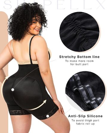 Коригуюча білизна SHAPELLX Classic — Колумбійський утягуючий корсет для жінок, чорний, розмір S