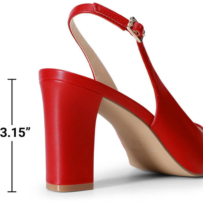 Жіночі туфлі-човники Dream Pairs з відкритим каблуком (Slingback), червоні, розмір 40.5 EU