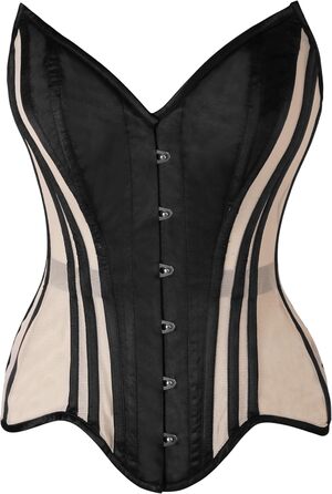 Корсет Daisy Corsets з м'якими кісточками Overbust, мереживо та атлас, кольори: бежевий, чорний, нюд. 4X