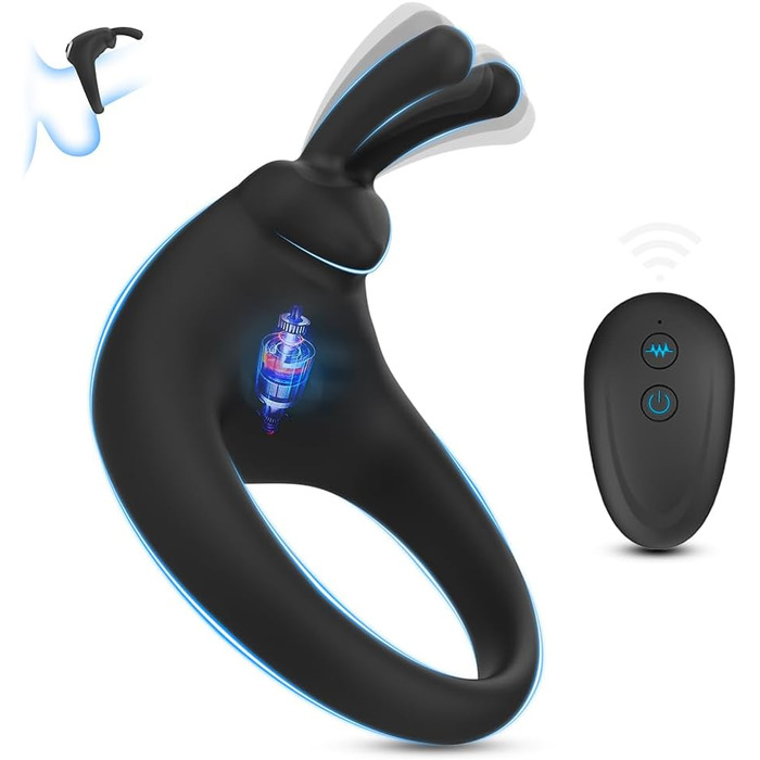 Вібратор для чоловіків Kuaecr - кільце для статевого члена з 10 режимами, силікон, для пар, стимулятор клітора, покращення ерекції
