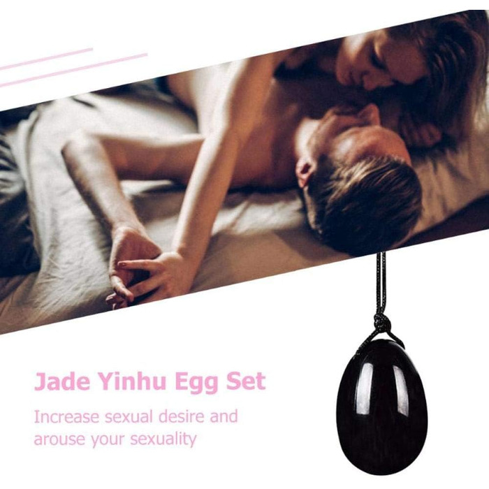 Набір для вагінального масажу з нефриту Yoni Egg - 40x25 мм, зелений