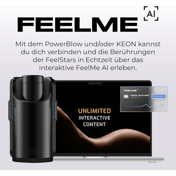 KEON Автоматичний мастурбатор для чоловіків з сумісним Stroker PowerBlow – Інтерактивний контент – Мастурбація для чоловіків – Без рук – Регульована довжина удару KEON