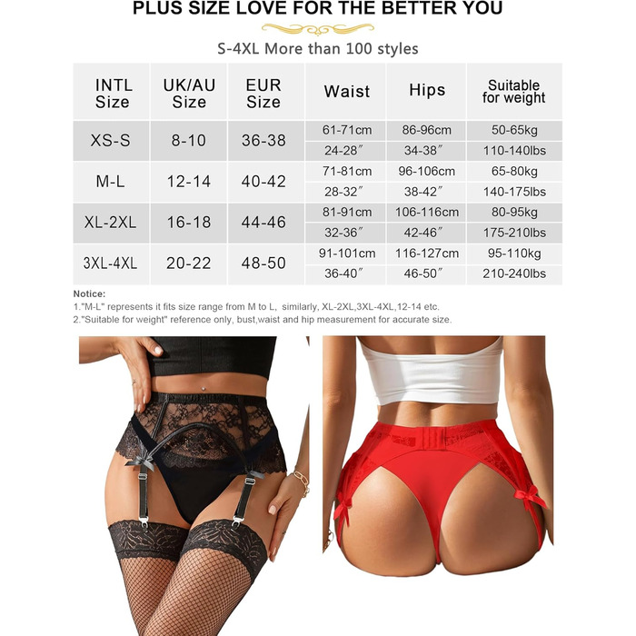 Жіночий корсетний пояс з мереживом Ohmydear, 4 кліпси, великі розміри, сексуальний, висока талія, набір з панчішною стрічкою та трусиками, червоний, XS-4XL