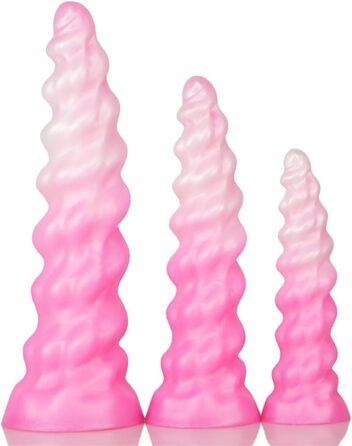 Анальний дildo з м'якого силікону, спіральний, для дорослих, червоний (C, L)