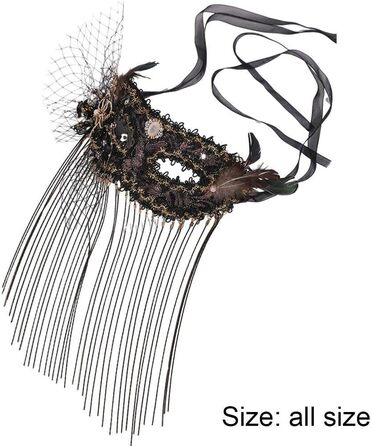 Чорна мереживна маска Wudaizhi: вінтажна елегантність для карнавалу та косплею