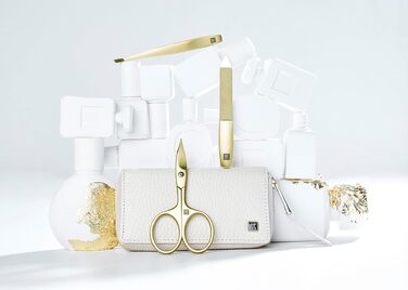 Манікюрний набір ZWILLING Premium Gold Edition (3 предмети) у шкіряному чохлі, дорожній набір для догляду за нігтями
