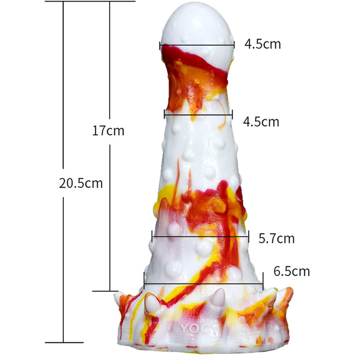 Анальний дildo з соскою XXL, діаметр 6.5 см, з малюнком полум'я, для чоловіків та жінок, секс-іграшки, фетиш, мастурбація, гей