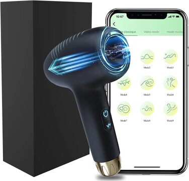 Вібратор для чоловіків HXLXW з 10 режимами вібрації, подовжувач пеніса, допомога при ерекції, керування через додаток