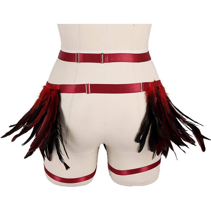 Жіночі мереживні набедрені стрічки, набедрені стрічки, пояс для шкарпеток, ремінь-підтяжки, готичний стиль, для клубів, вечірок, танців, фестивалів (білий, винний)