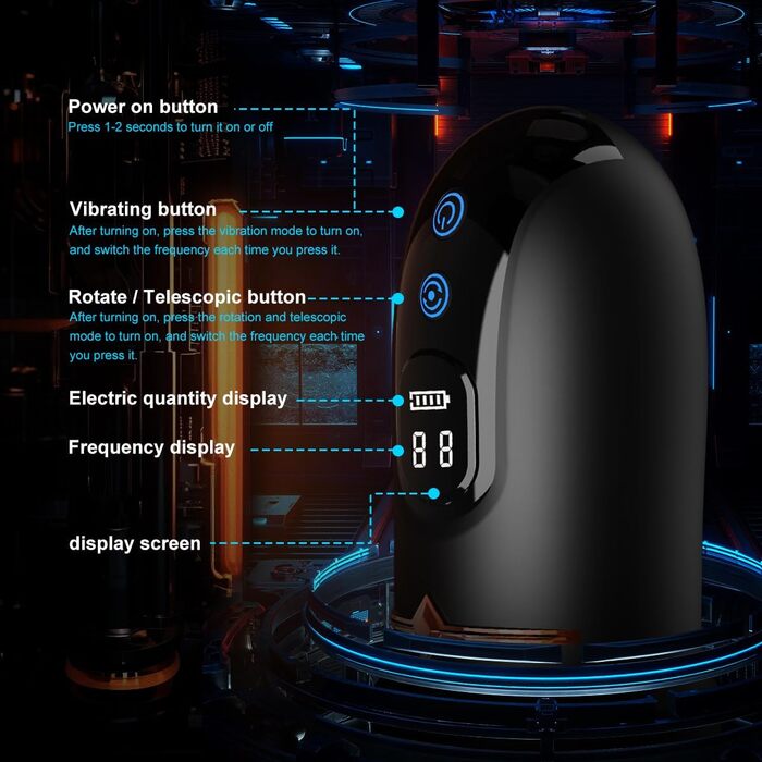 Електричний секс-іграшка для чоловіків з 5 режимами, телескопічною функцією та 10 вібрацій