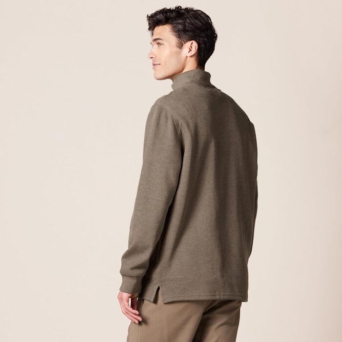 Чоловічий світшот Amazon Essentials з чверть-застібкою (zip-neck) з французького трикотажу, стандартна посадка, коричневий