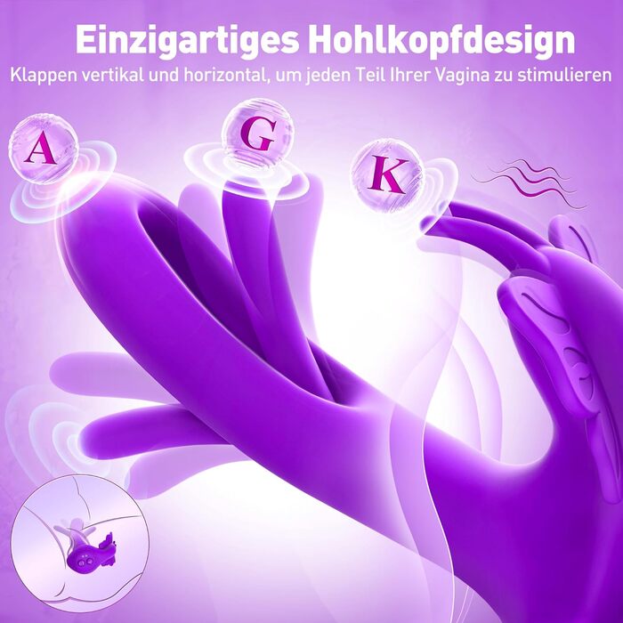 Вібратор для жінок з 9 режимів вібрації та пультом дистанційного керування, стимулятор клітора, фіолетовий