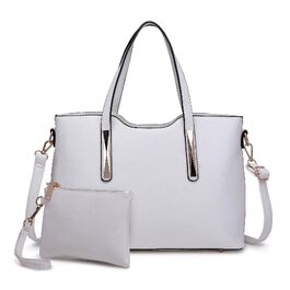 Набір жіночих сумок Miss Lulu: сумка-шопер середнього розміру та сумка через плече, білий колір (2 предмети)