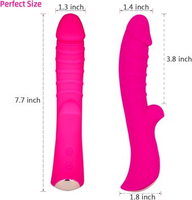 Вібратор G-точка з силікону для жінок, 10 режимів, Rabbit Vibrator, червоний