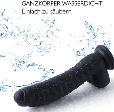 Реалістичний жіночий дилда G-Punkt 22см, MOCOYA з потужним присоском, чорний | Іграшки для дорослих