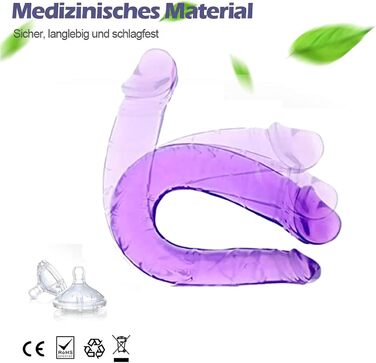 Двосторонній анальний/вагінальний дildo для лесбійок з двома виступами, гнучкий, для мастурбації та сексуальних іграшок