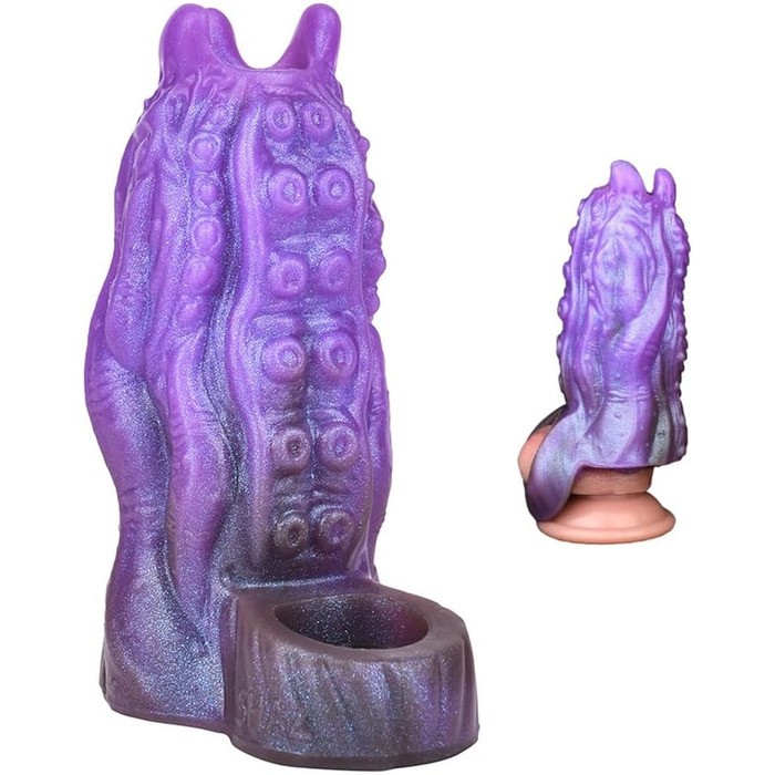 Чохол для статевого члена з нековзким покриттям, потовщений, кільце для яєчок, відкритий чохол для статевого члена, збільшення статевого члена, рукав для статевого члена для збільшення ерекції, затримка еякуляції, іграшка для дорослих для чоловіків, фіоле