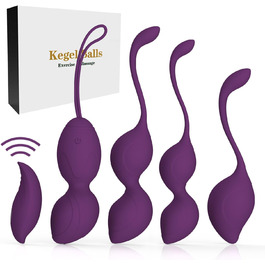 Тренувальні кулі для впрас для жінок - набір з 4 шт. для контролю сечового міхура та зміцнення м'язів тазового дна, медичний силікон, фіолетовий