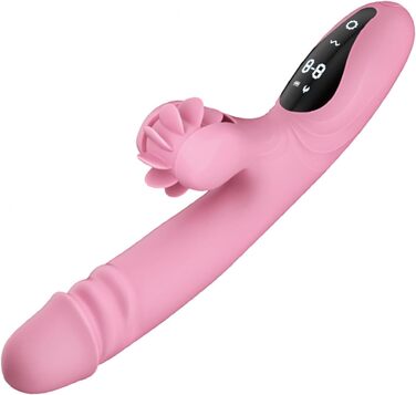 Вібратор для жінок з 9 функціями, нагріванням та G-точкою. Кролик. Рожевий колір